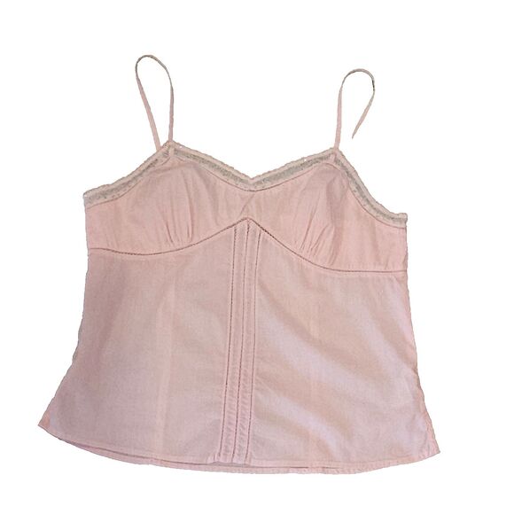 Pastel Pink Cami Sz L Lace Balletcore Coquette Light Feminine Sabrina Carpenter - Picture 1 of 9